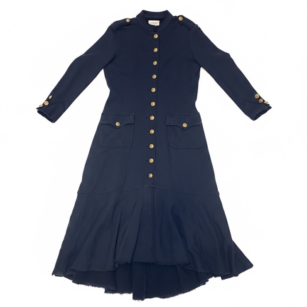 Rare Denim & Supply Ralph Lauren Cotton Military Officer Coat Peplum Jacket L - Picture 3 of 16